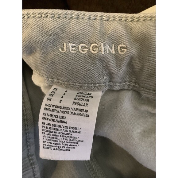 American Eagle Green High Rise Super Stretch Jegging Jeans Sz 4 - Picture 4 of 10